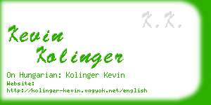 kevin kolinger business card